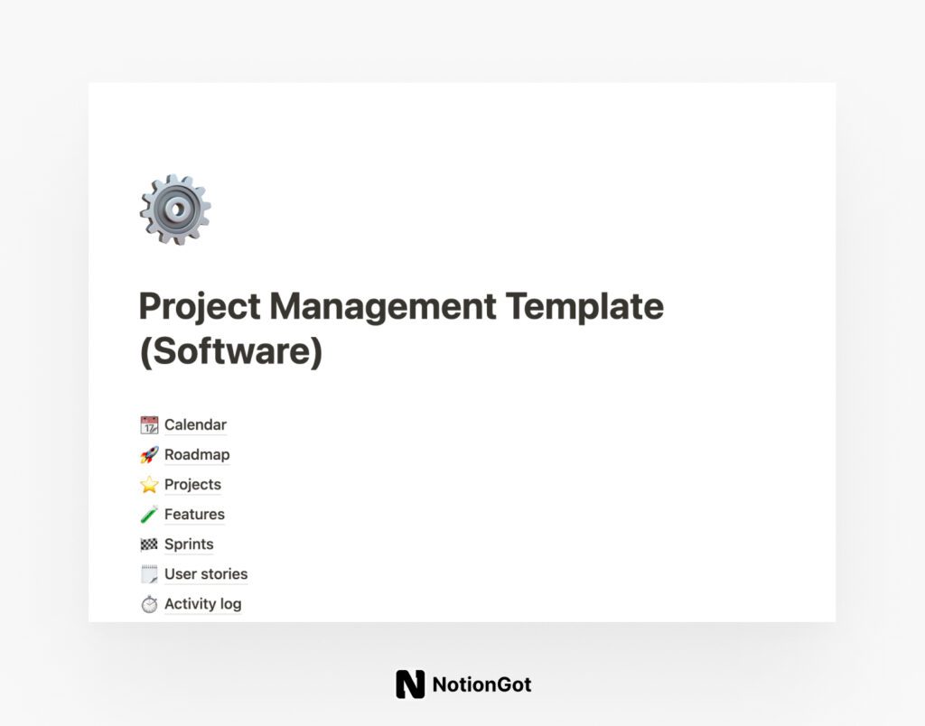 Project management template (Software)
