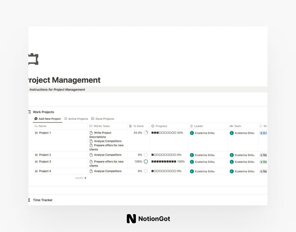 Project Management for Notion
