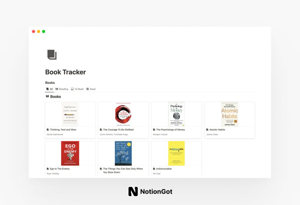 Book Tracker - Notion Templates for Book Lovers