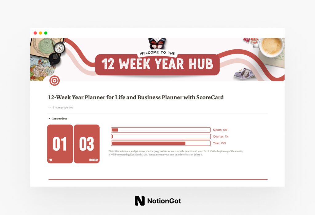 12-Week Year Planner for Life and Business Planner