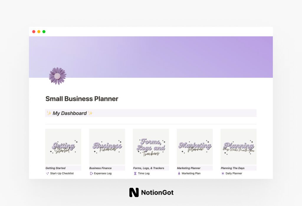 Notion Small Business Planner Template