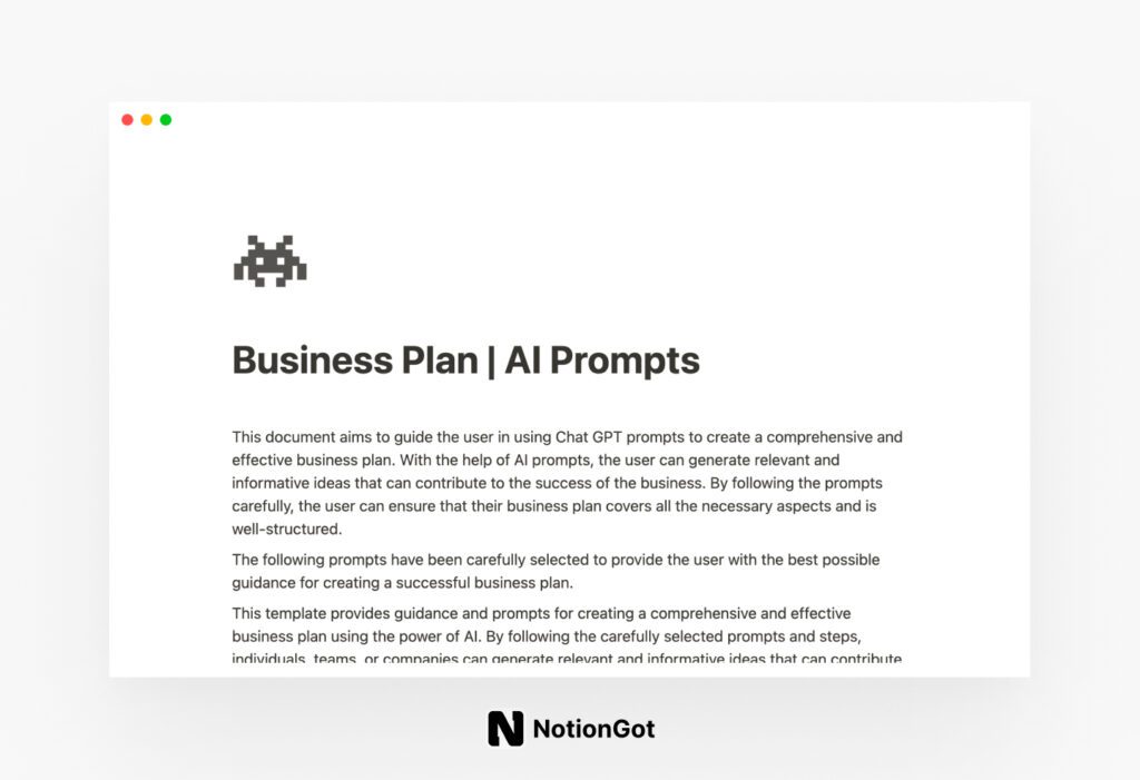 Business Plan - AI Prompts