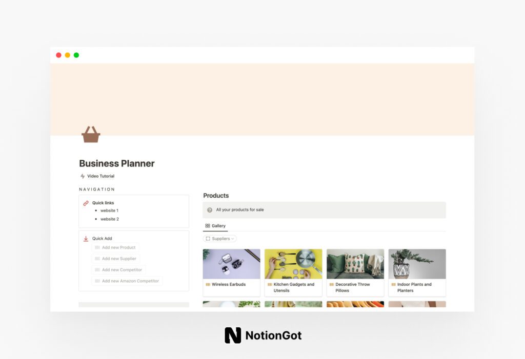 Best Business Planner Notion Template