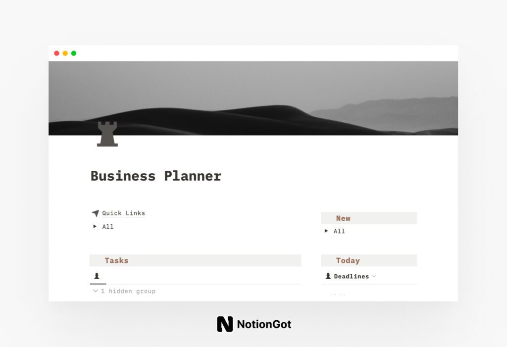 Notion Template Business Planner