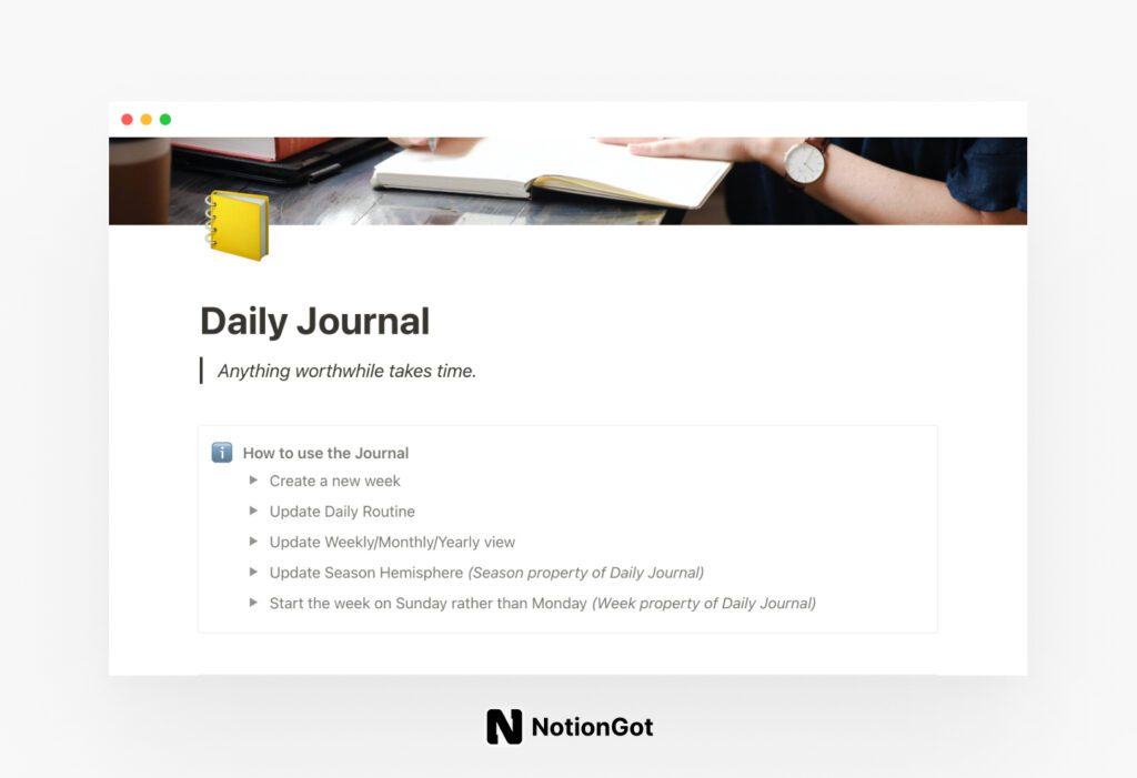 Daily journal Template