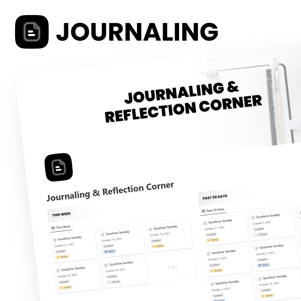 Free Notion Journaling & Reflection Corner