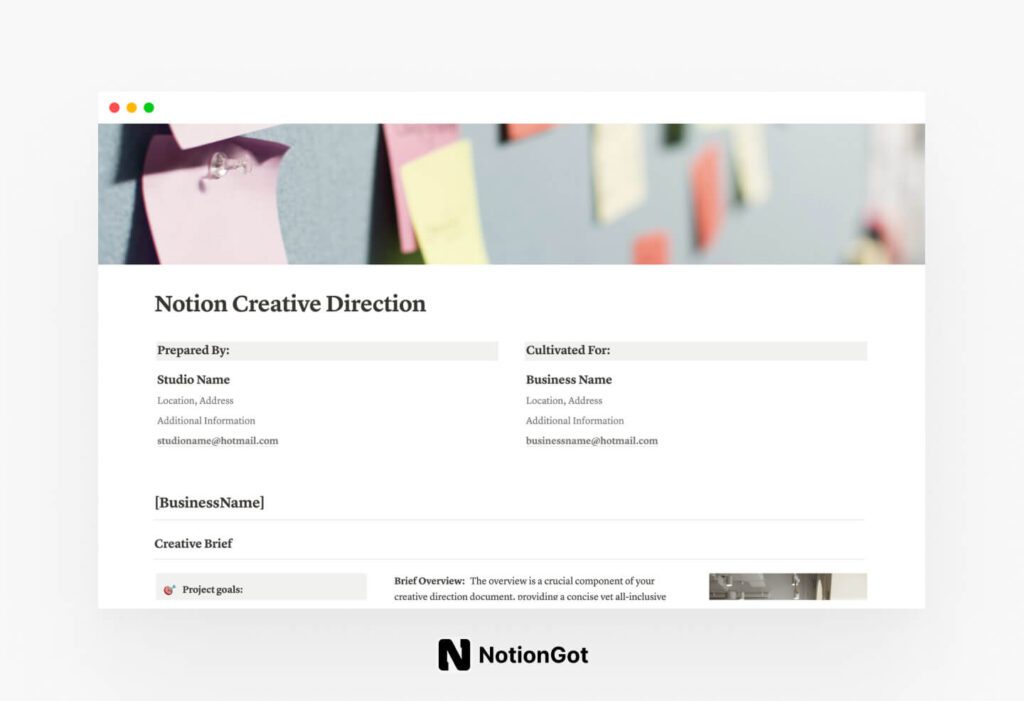 Notion Creative Direction Template
