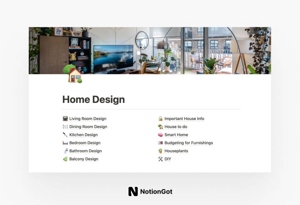 Notion Home Design Planner