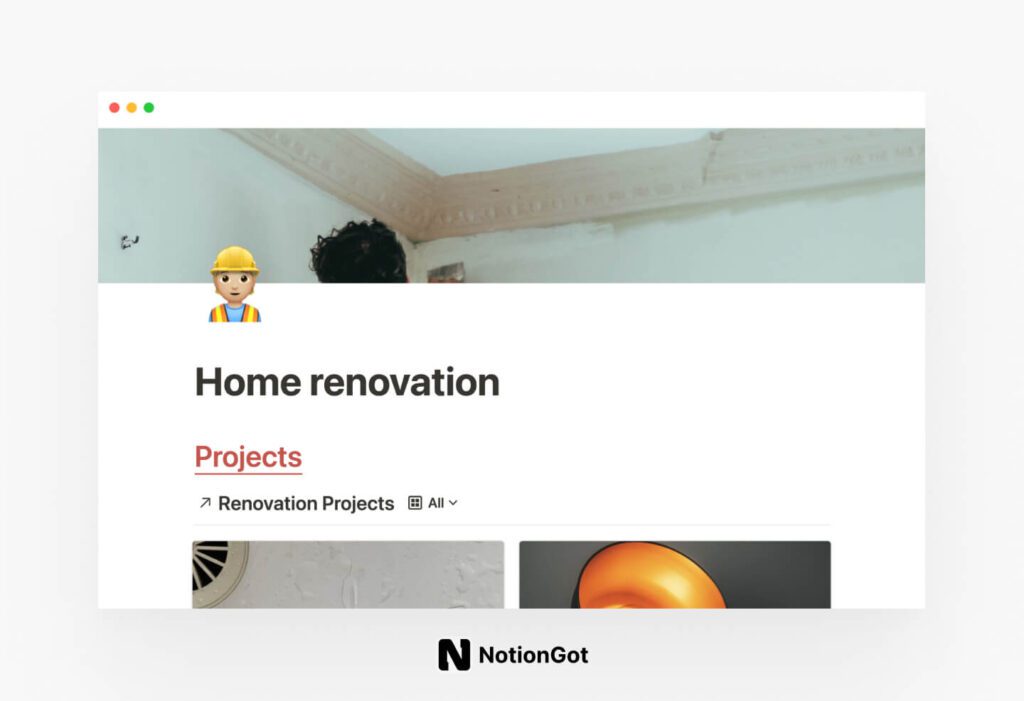 Free Notion Home Renovation Template