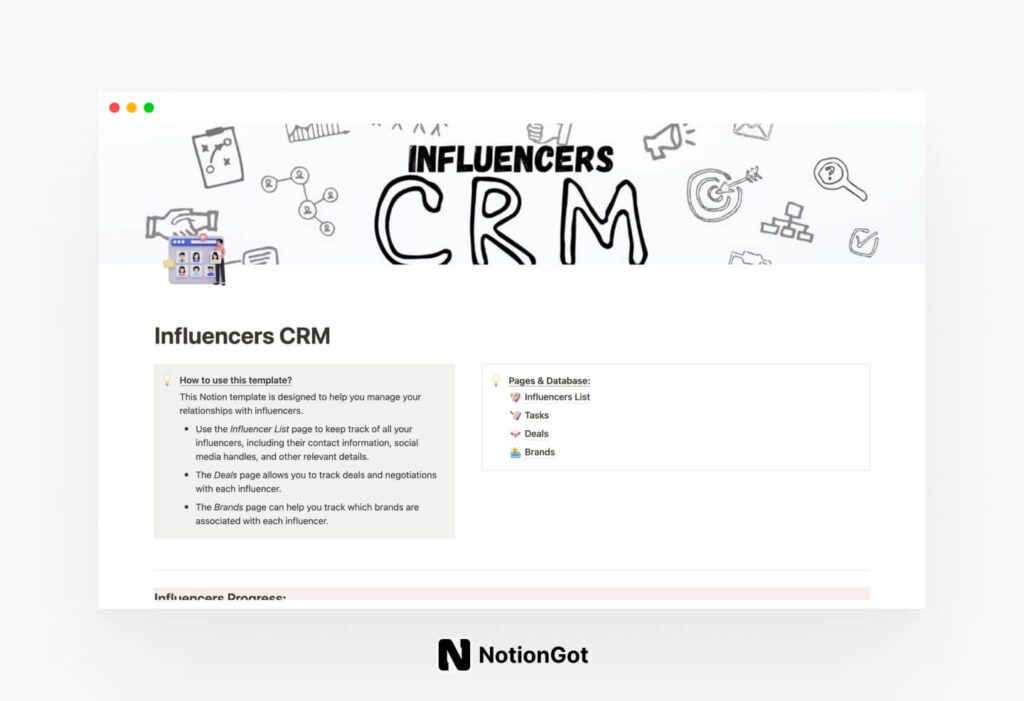 CRM for influencers and Brands Managements