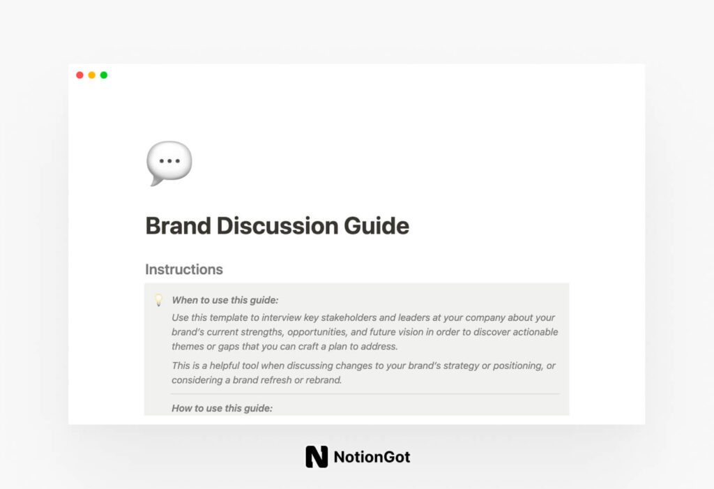 Brand Discussion Guide