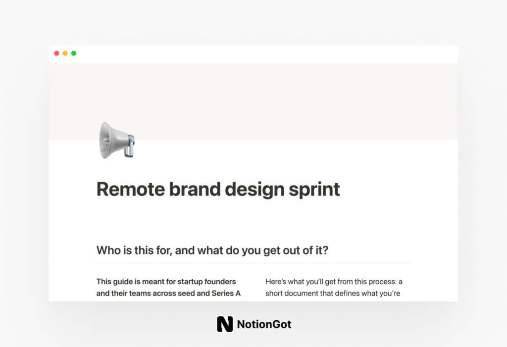 Remote brand design sprint