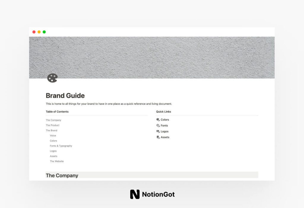 Brand Guide for Notion