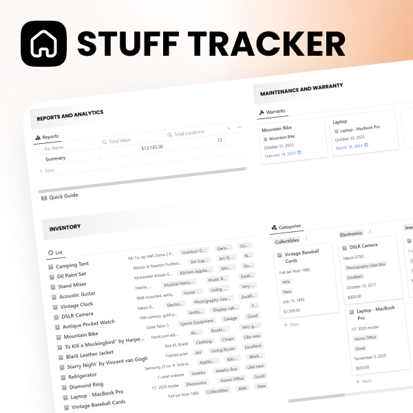 Free Notion Stuff Tracker