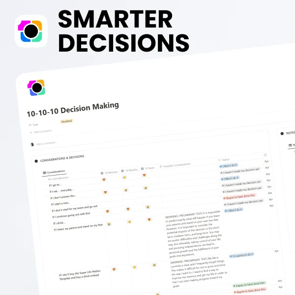 Smarter Decision Making Notion Template