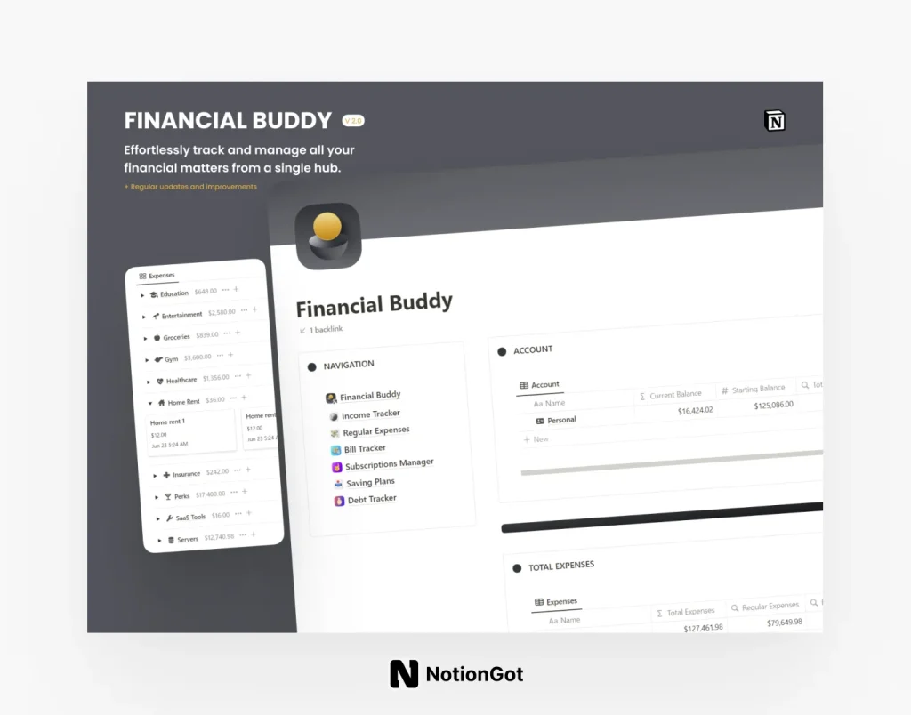 Financial Buddy for Notion