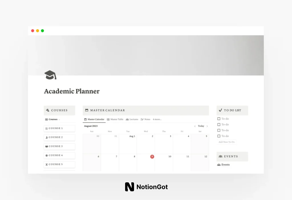 College Student Dashboard Planner