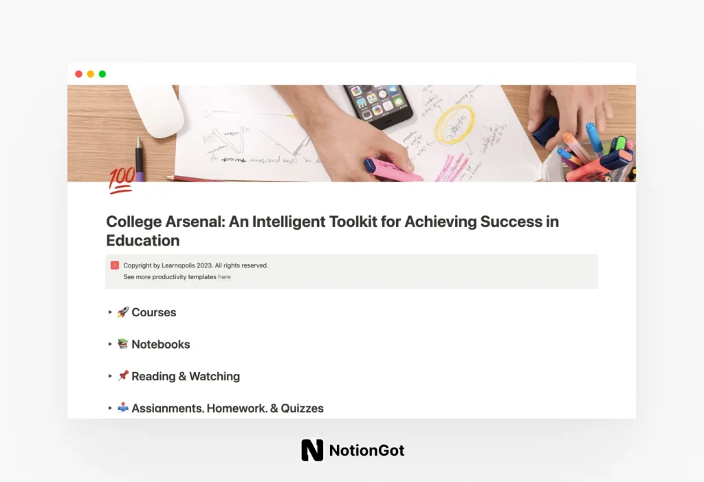 College Arsenal for Achieving Academic Success