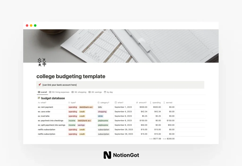 Free College Budgeting Template