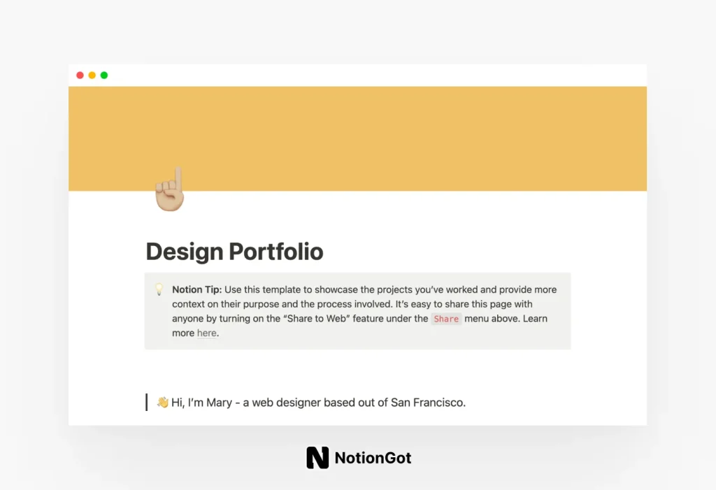 Design Portfolio for Notion