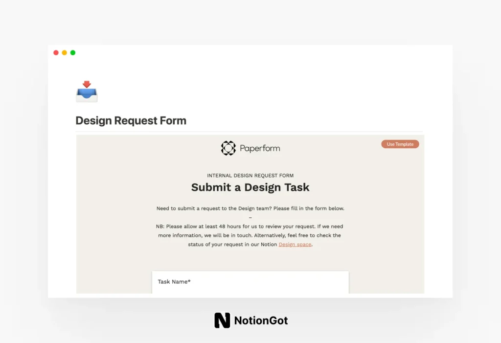 Design Request Form
