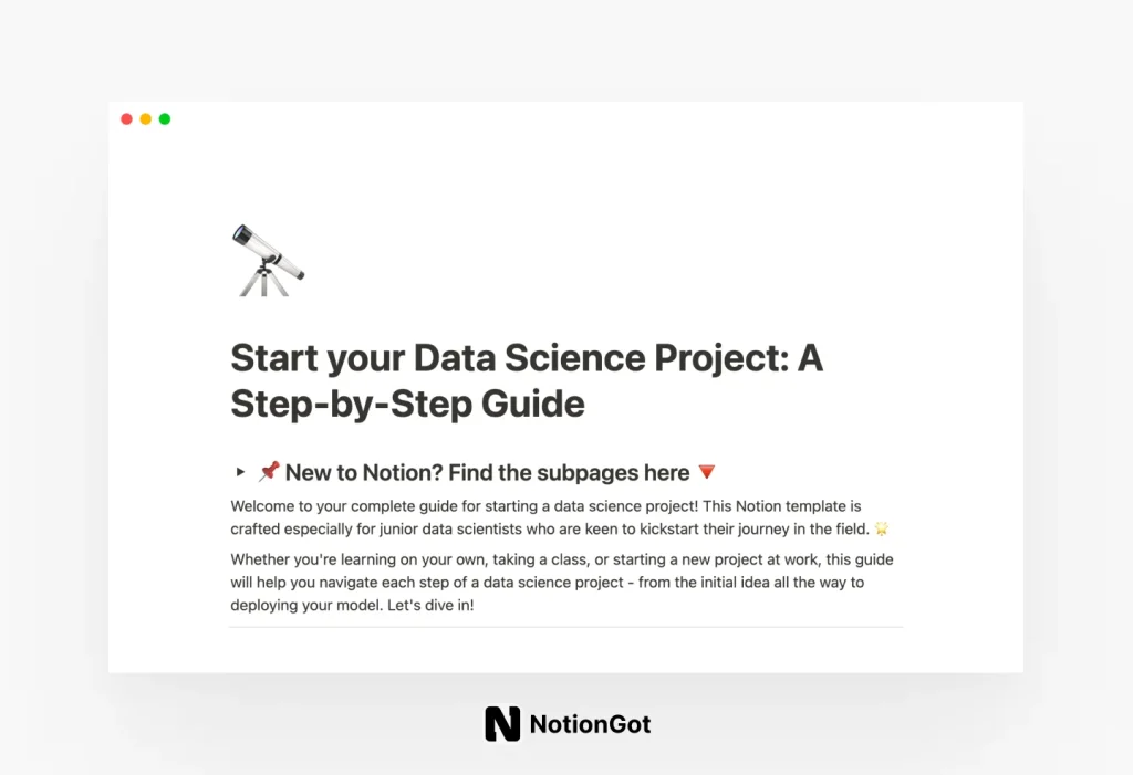 Start your Data Science Project