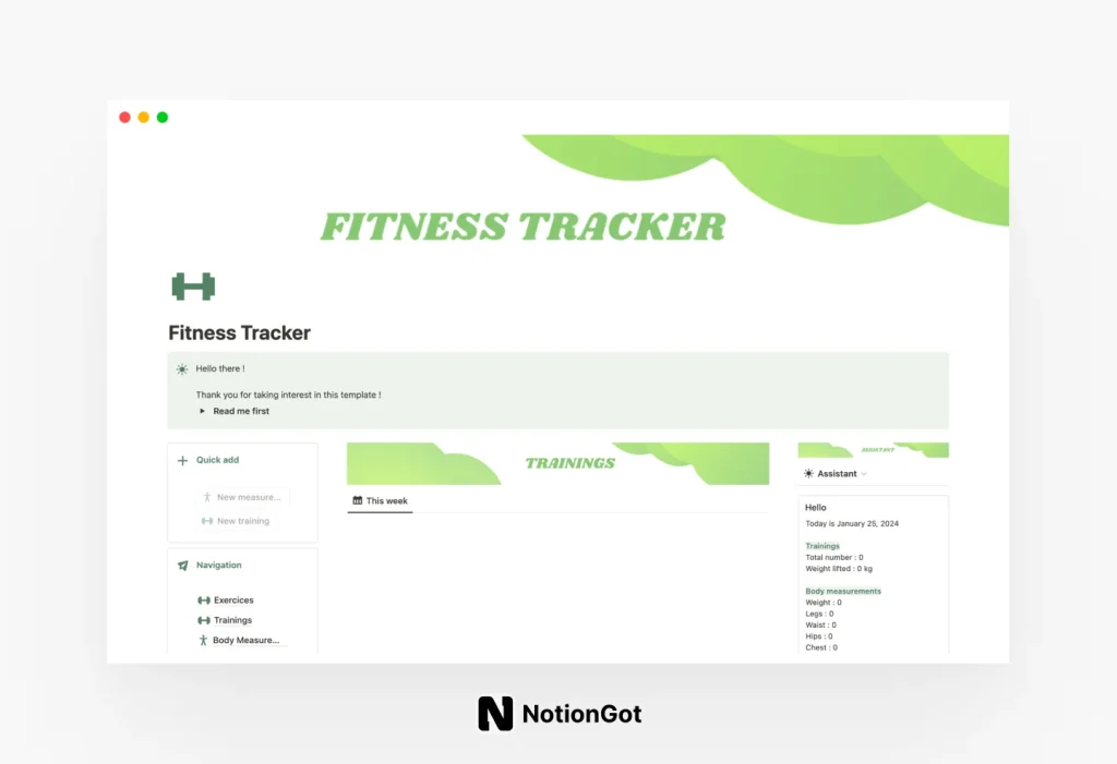 Notion Fitness Tracker