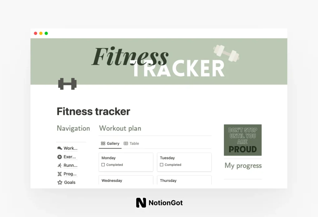 Notion fitness tracker