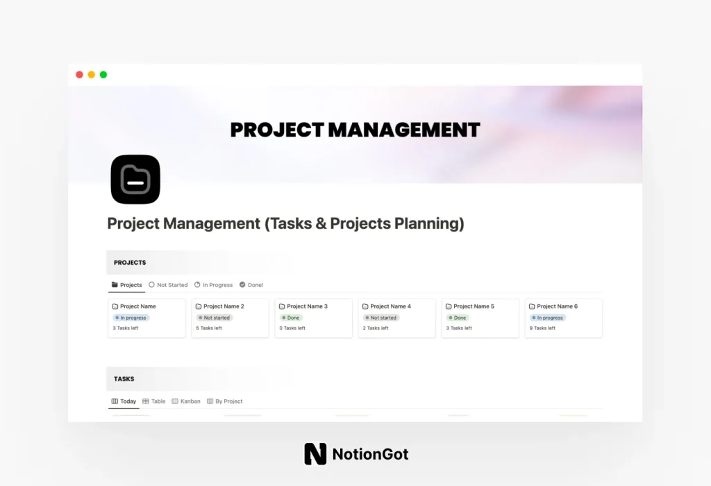 Free Project Management (Tasks & Projects Planning for Notion)