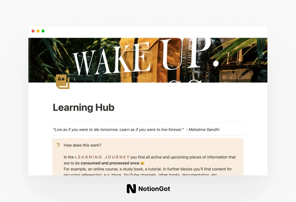 Notion Learning Hub Template
