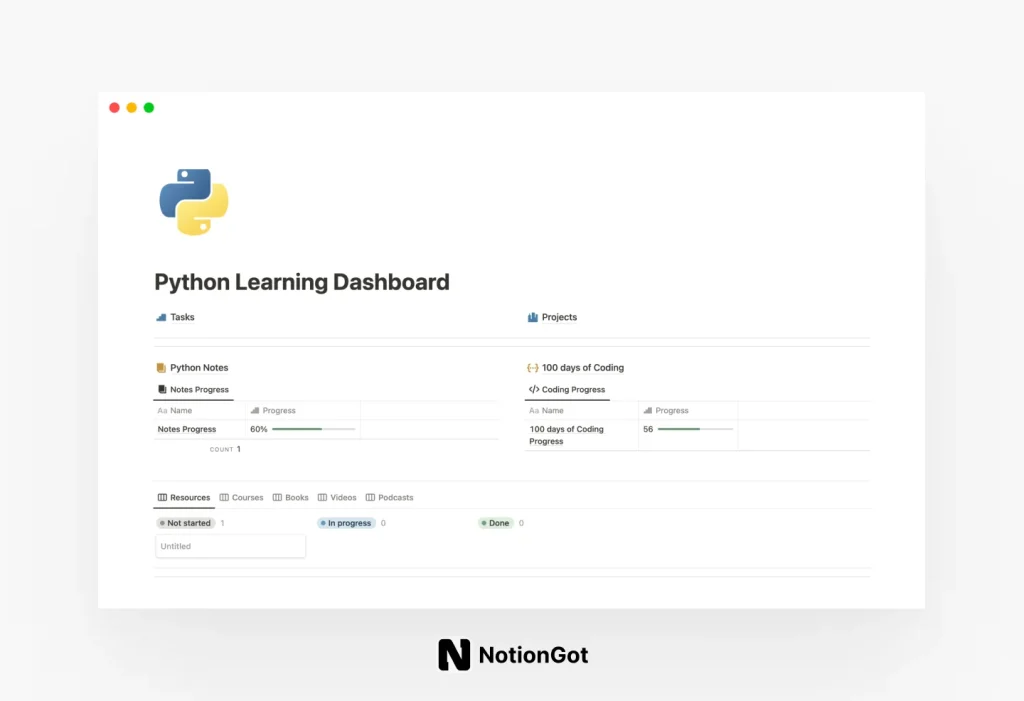 Python Learning Dashboard