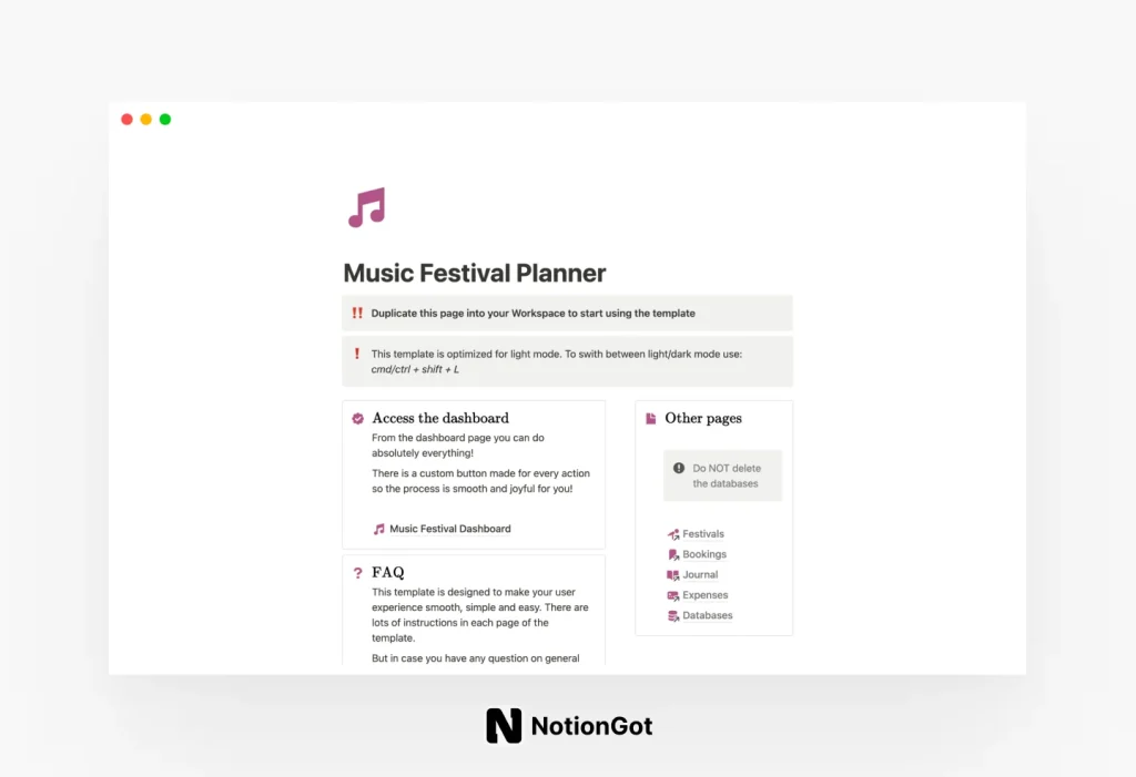 Music Festival Planner