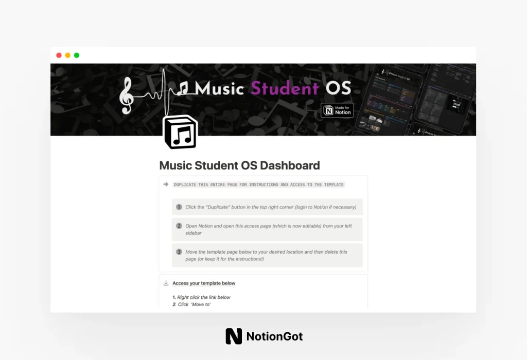 Music Student OS Dashboard