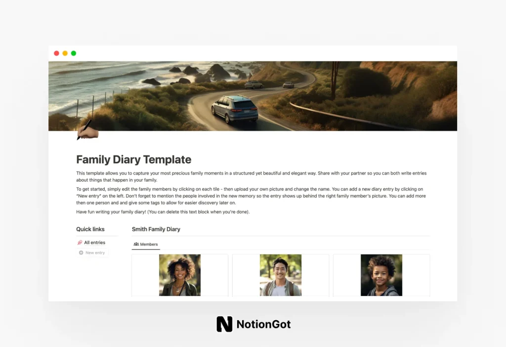 Family Diary Template