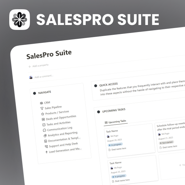 Sales and CRM Notion Template