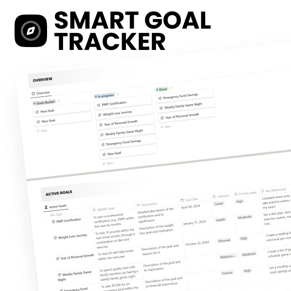 Free Goal Tracker Template for Notion