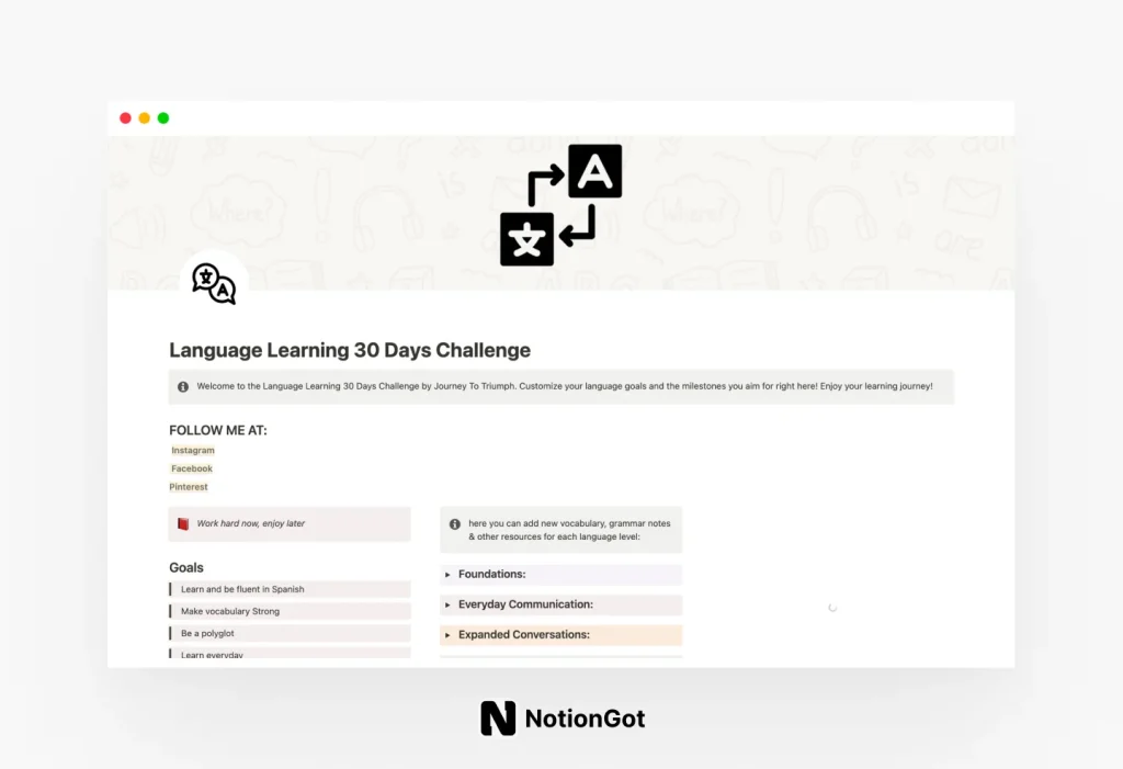 Language Learning 30 Days Challenge