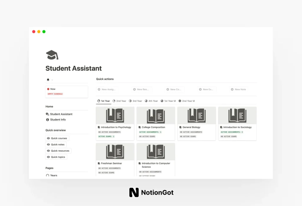 Student Assistant Template
