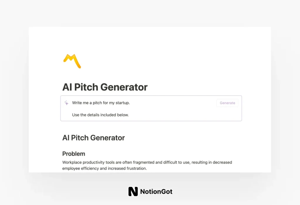 AI Pitch Generator