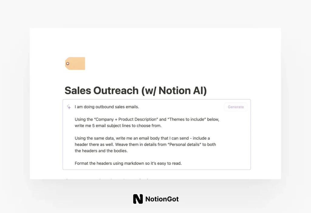 AI Sales Outreach Email