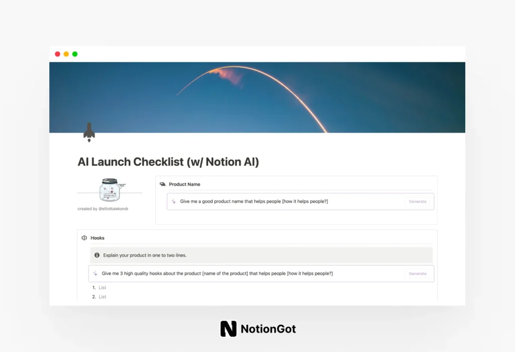 AI Launch Checklist (w/ Notion AI)