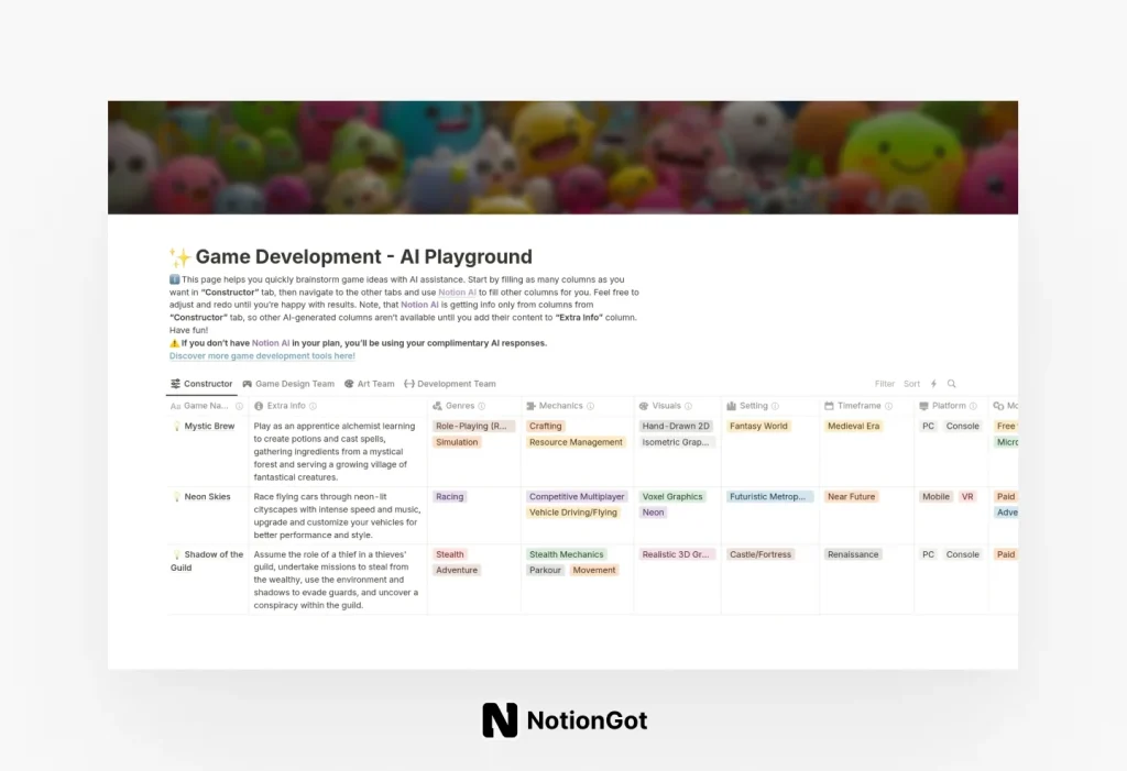 AI Playground for Game Developers