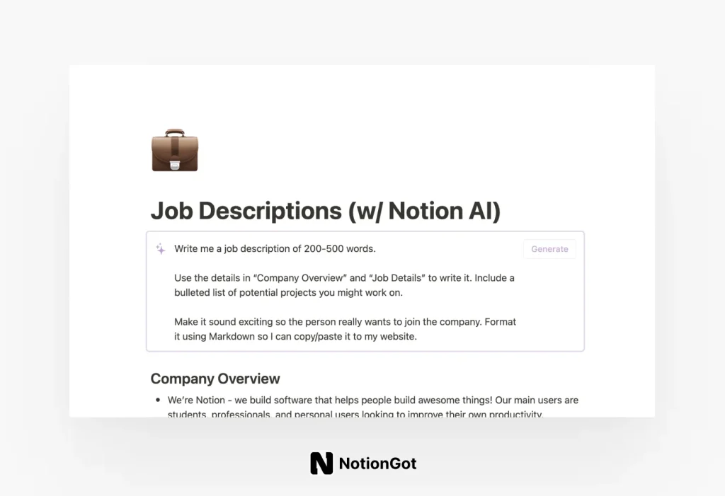 AI Job Description Writer