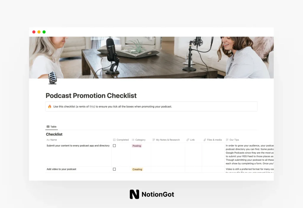 Podcast Promotion Checklist