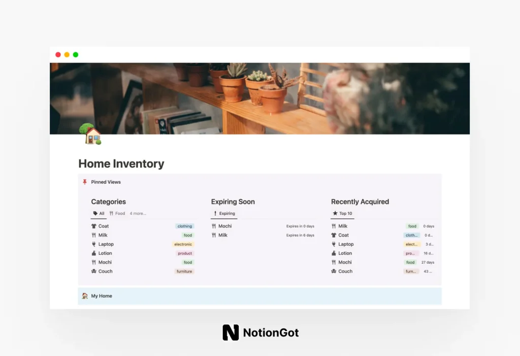 Home Inventory Template