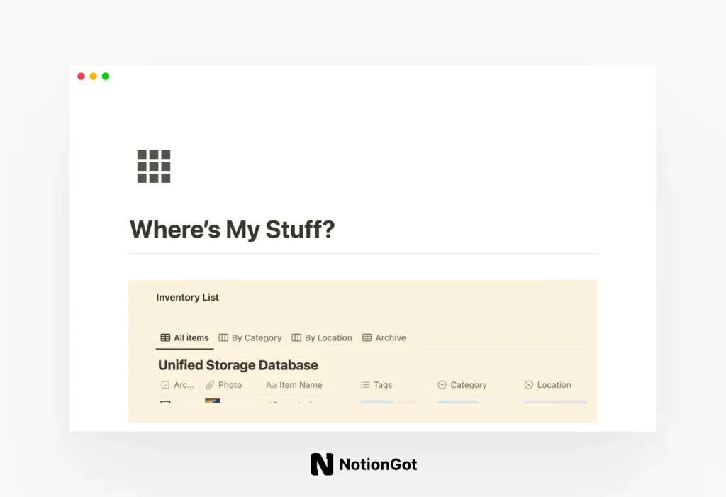 Where is My Stuff? - Storage & Inventory Assistant