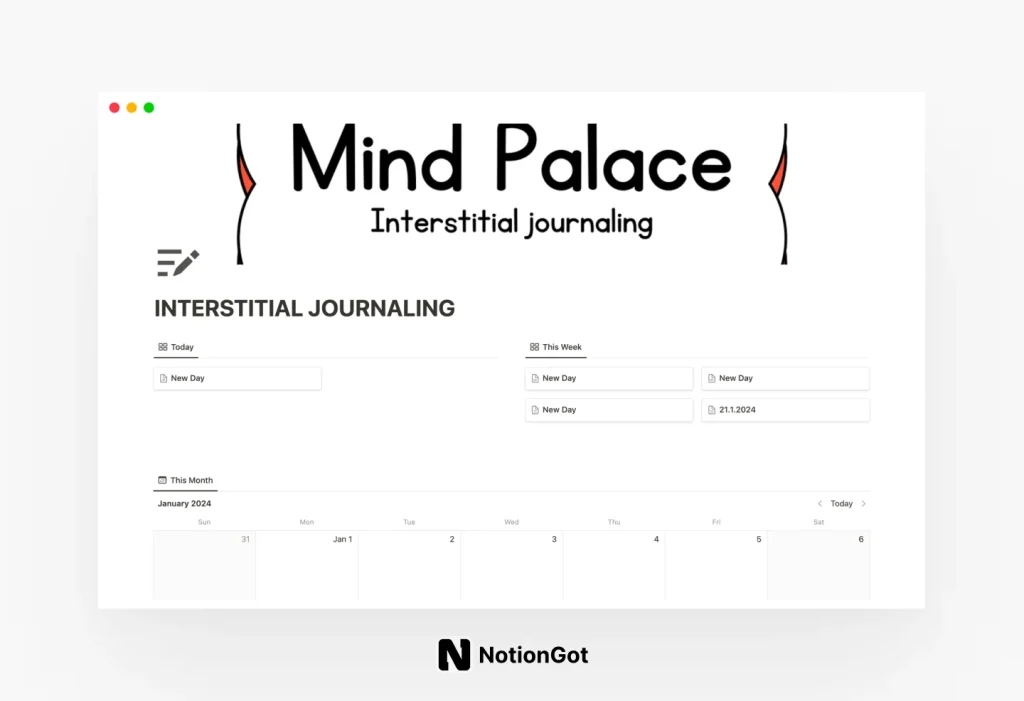 Notion Journal - Interstitial Journaling