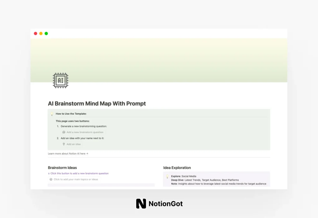 AI Brainstorm Mind Map With Prompt