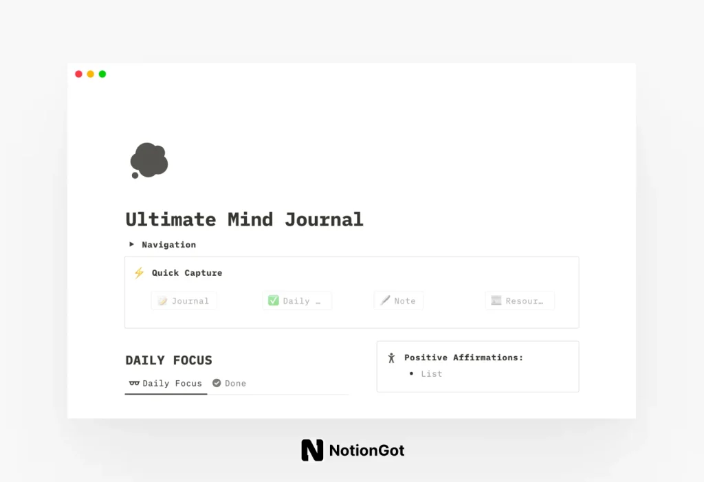 The Ultimate Mind Journal for Notion