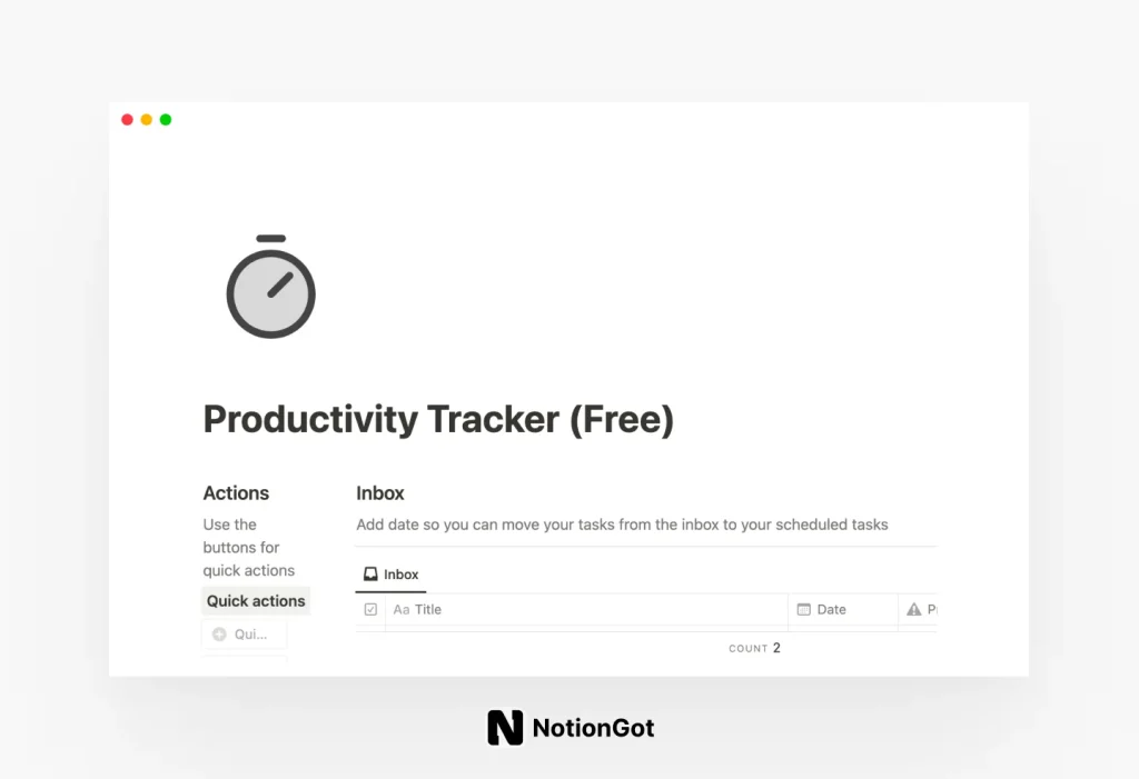 Notion Productivity Tracker